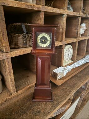 Vintage Decorative Mini Grandfather Style Mantel Clock Bombay Company